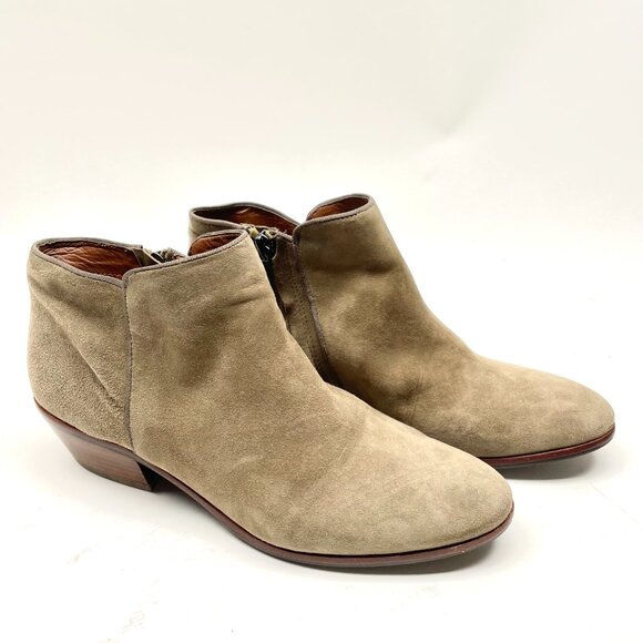 Sam Edelman sand suede booties side zipper - Picture 3 of 7